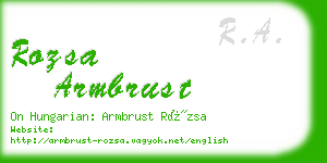 rozsa armbrust business card